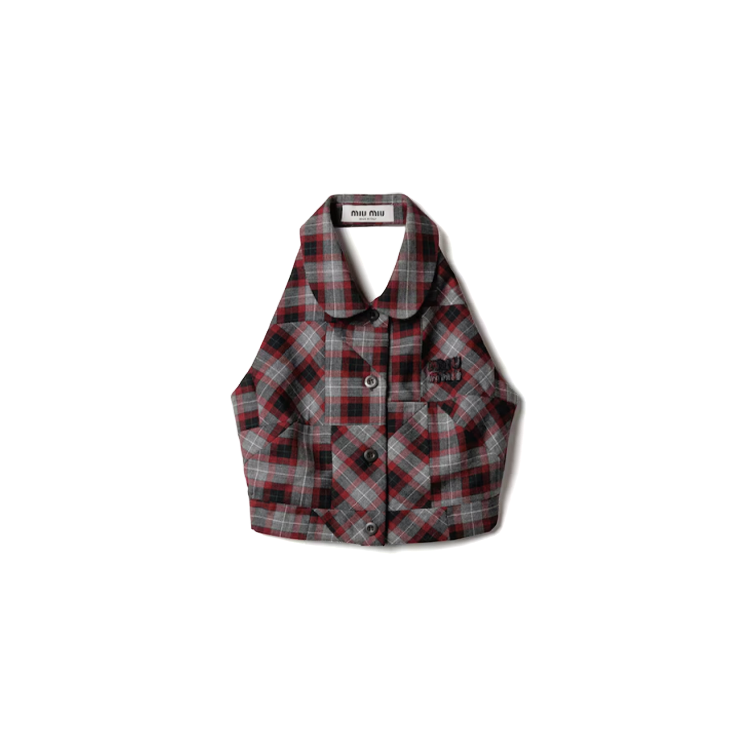 MIU MIU TARTAN PATCHWORK TOP MT2170
